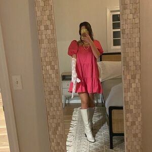 H&M Fuchsia puff sleeved dress